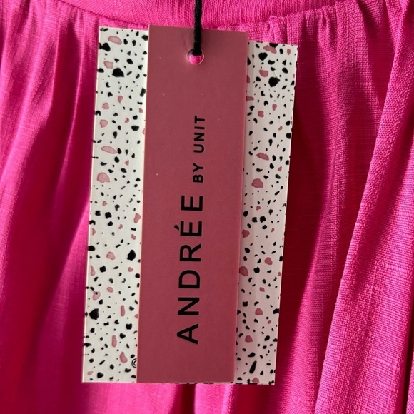 NEW Andree By Unit Sz L Boho Cottagecore Prairie Peasant Pink Cotton Blouse - Picture 8 of 13